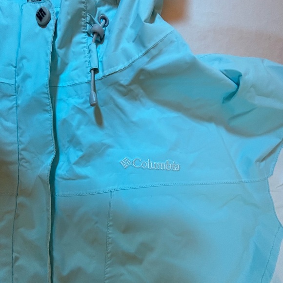 Columbia Women’s XL Aqua Blue White Fleece Lined Hooded Winter Jacket - Picture 5 of 16